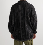 KAPITAL - Boro Cotton-Blend Jacquard Cardigan - Black