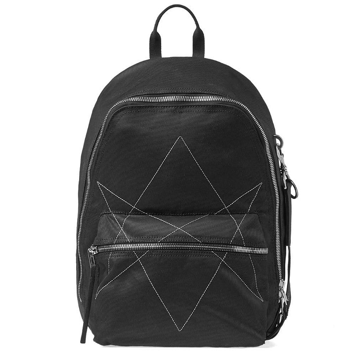 Photo: Rick Owens DRKSHDW Hexagram Embroidered Backpack Black