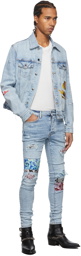 AMIRI Blue Pajama Art Patch Jeans