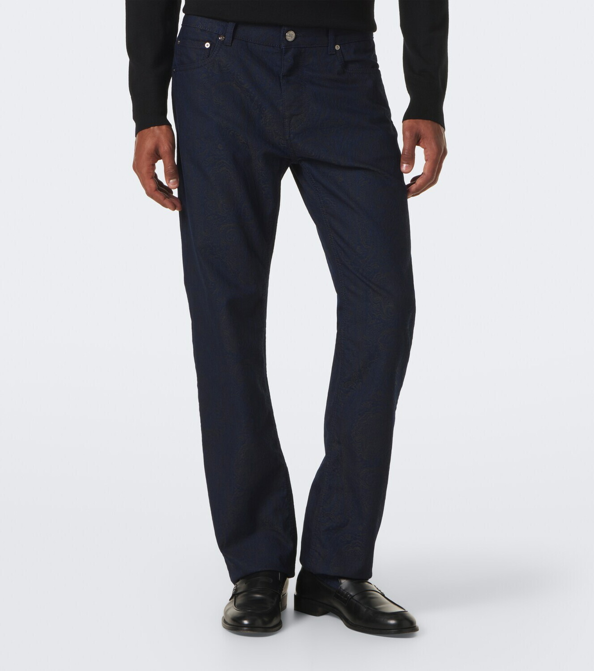 Etro Jacquard cotton-blend slim pants