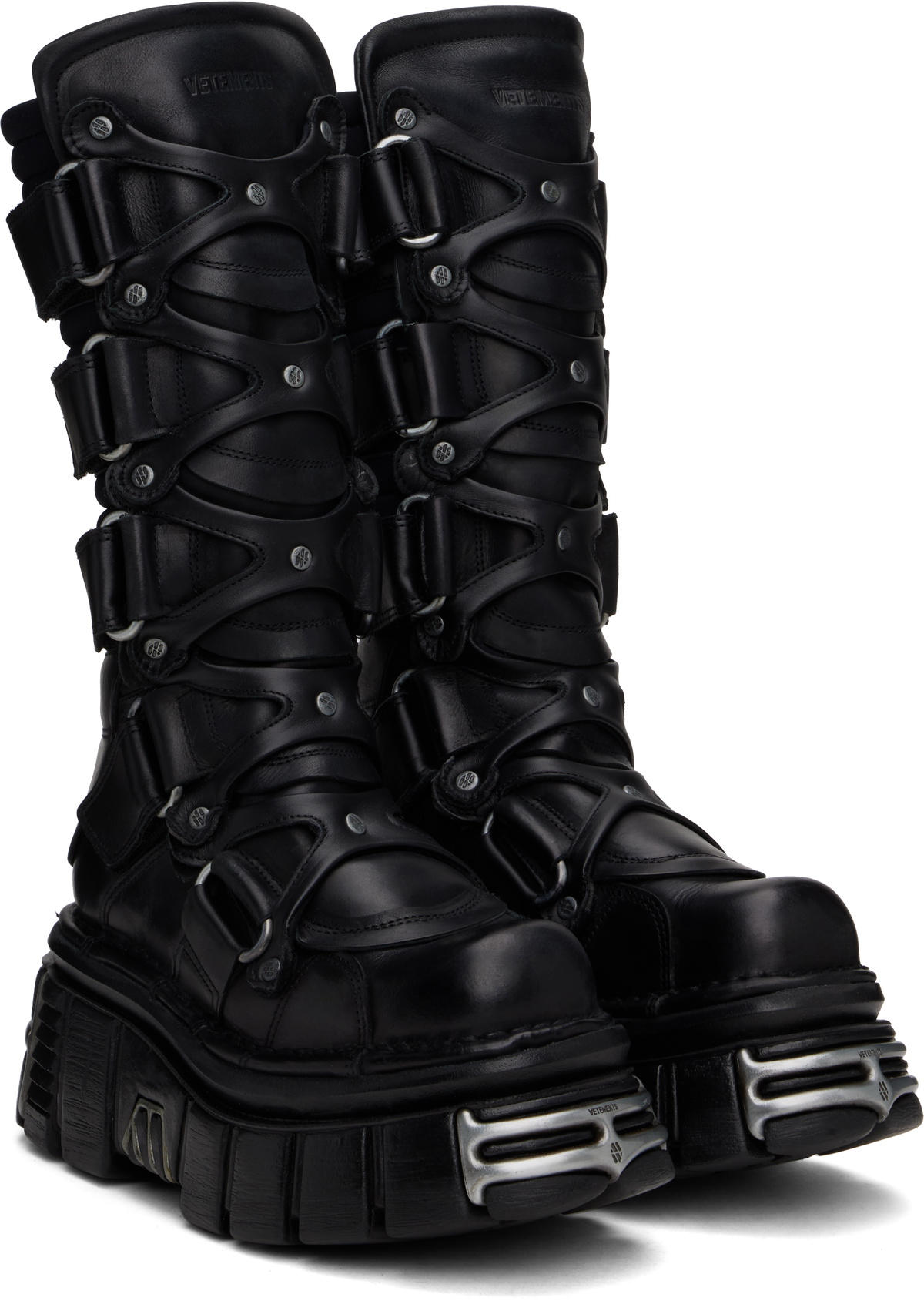 VETEMENTS Black New Rock Edition Tower Boots