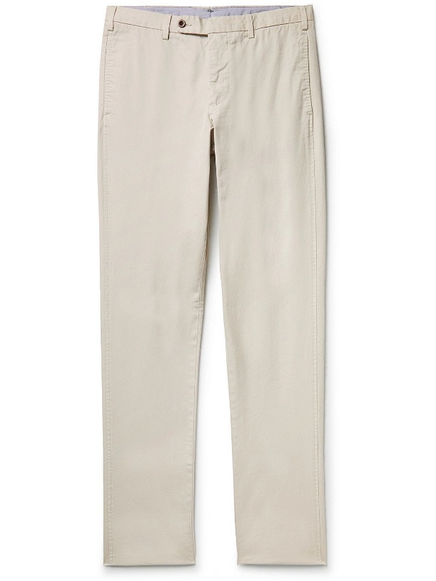 Photo: Sid Mashburn - Slim-Fit Garment-Dyed Cotton-Twill Trousers - Gray