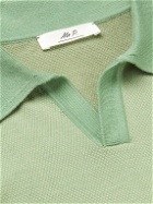 Mr P. - Honeycomb-Knit Organic Cotton Polo Shirt - Green