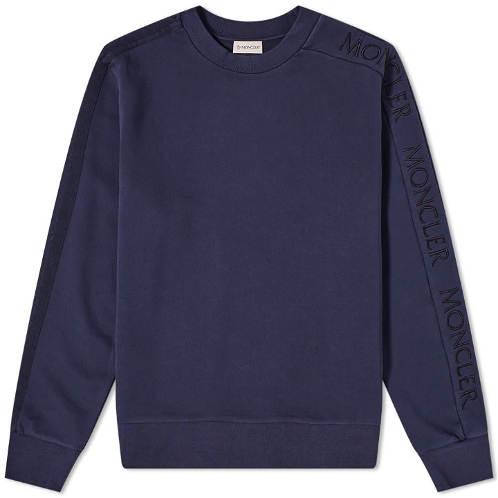 Photo: Moncler Embroidered Sleeve Logo Crew Sweat