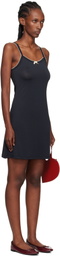 Caro Editions Black Jersey Slip Minidress