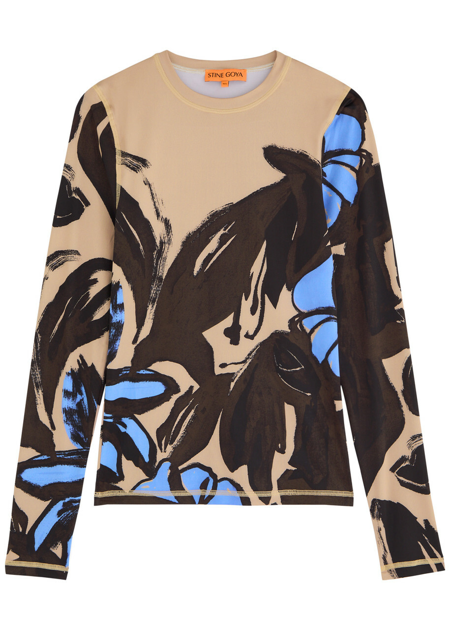 Stine Goya Printed Jersey top Brown