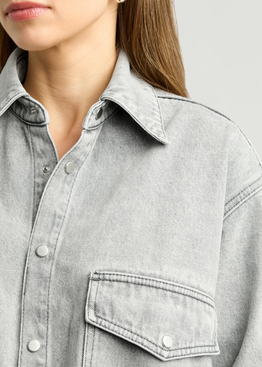Petar Petrov Get Up Denim Shirt Grey Light
