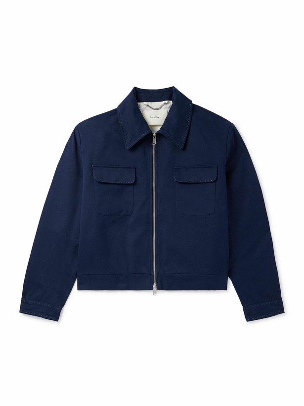 Photo: SECOND / LAYER - Herman Embroidered Cotton-Twill Jacket - Blue