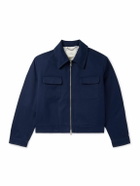 SECOND / LAYER - Herman Embroidered Cotton-Twill Jacket - Blue