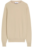 Lardini Ribbed Fine-knit Cotton Jumper Ecru