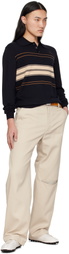 Commission Beige Slash Chino Trousers