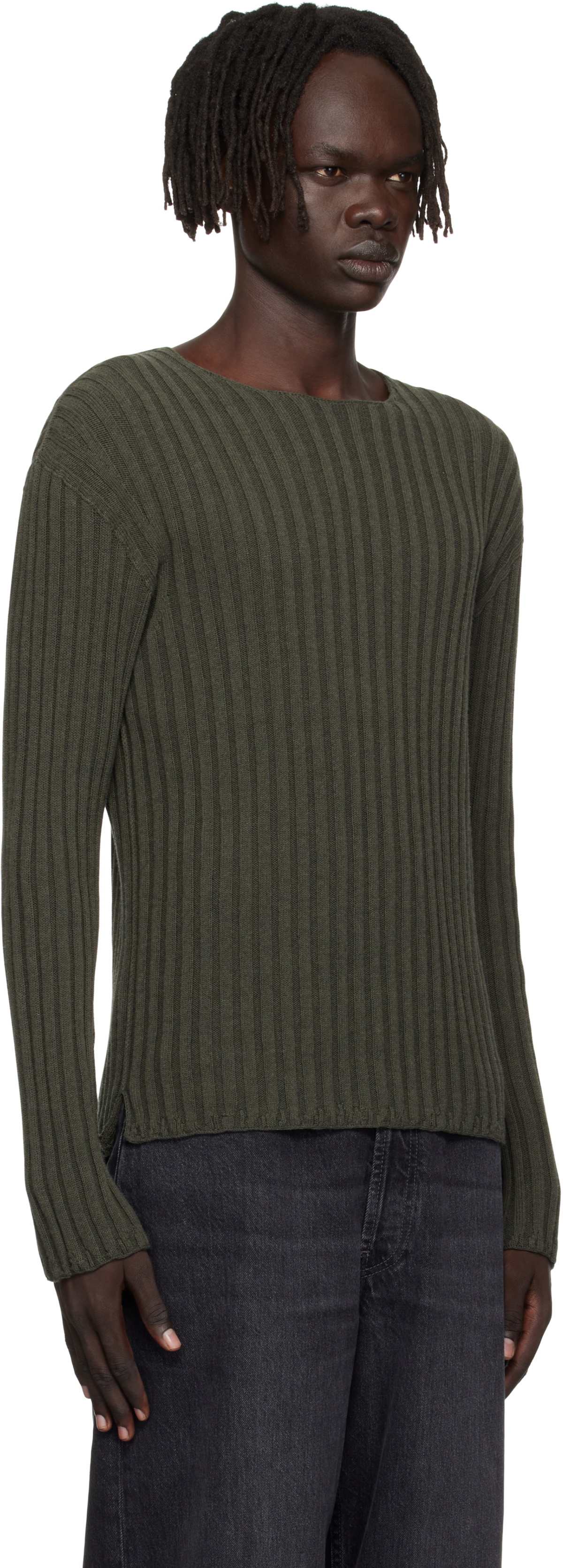 Acne Studios Green Ribbed Sweater