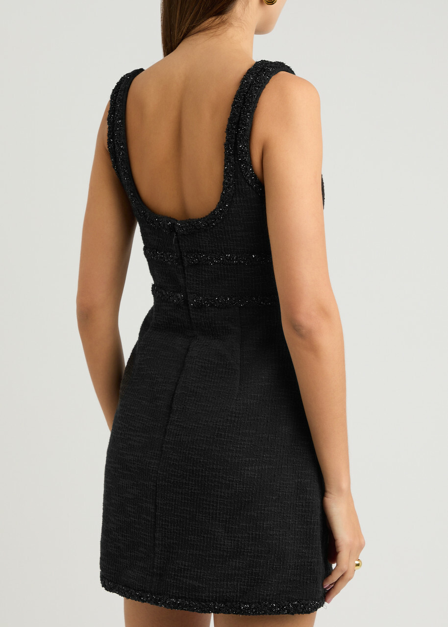 Rebecca Vallance Margo Embellished Tweed Mini Dress Black Rebecca Vallance