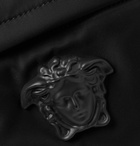 Versace - Logo-Appliquéd Leather-Trimmed Shell Backpack - Black