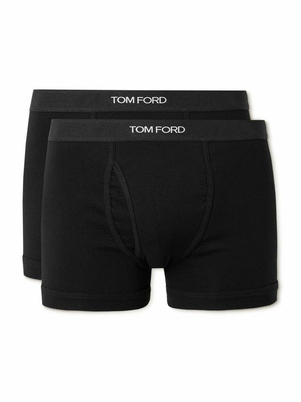 Photo: TOM FORD - Two-Pack Stretch-Cotton Jersey Boxer Briefs - Black