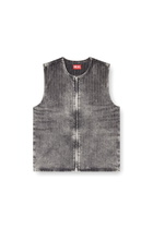 Diesel Vest in tailoring pinstripe denim - T-Shirts - Unisex - Grey