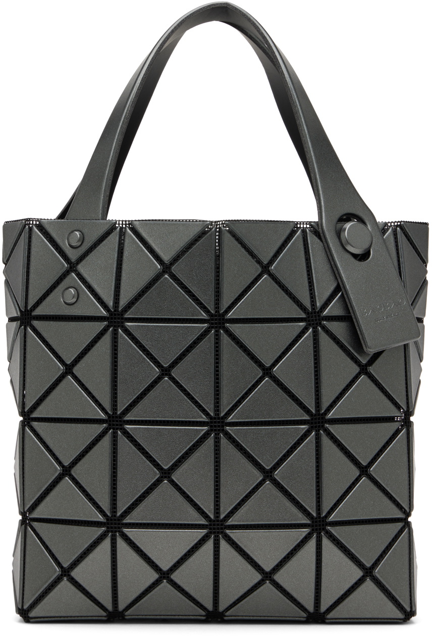 BAO BAO ISSEY MIYAKE Gunmetal Lucent Boxy Mini Tote Bao Bao BAO BAO ISSEY MIYAKE Gunmetal Lucent Boxy Mini Tote Bao Bao