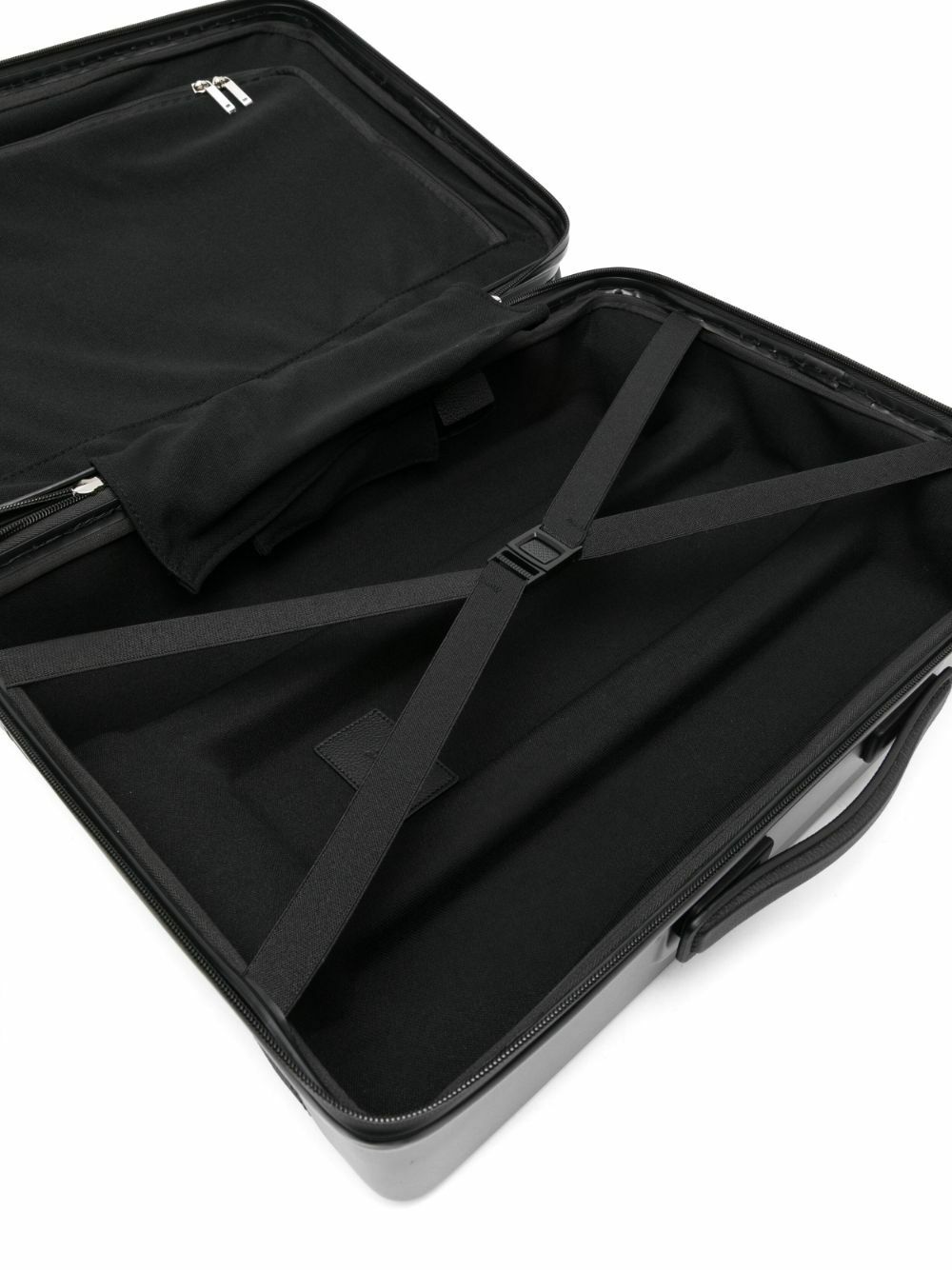 Ferragamo Black Gancini Embossed Leather Suitcase