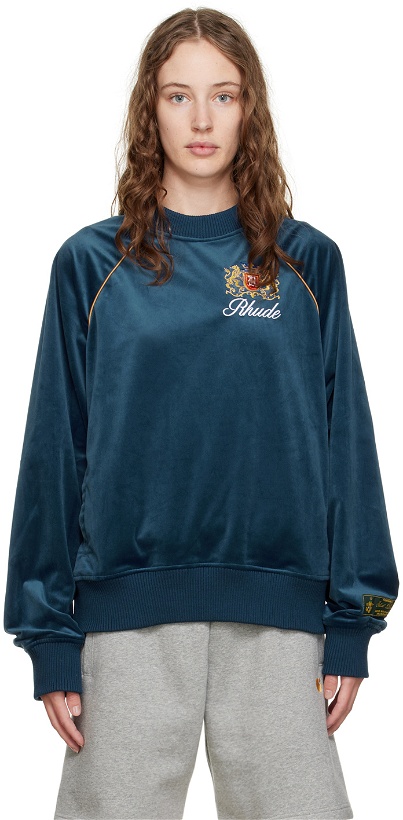 Photo: Rhude Navy Embroidered Sweatshirt