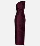 Solace London Kira draped satin gown