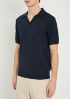 Raith Open-collar Cotton Polo Shirt Navy