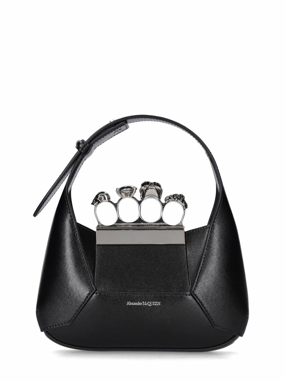 ALEXANDER MCQUEEN - Mini Jewelled Leather Hobo Alexander McQueen