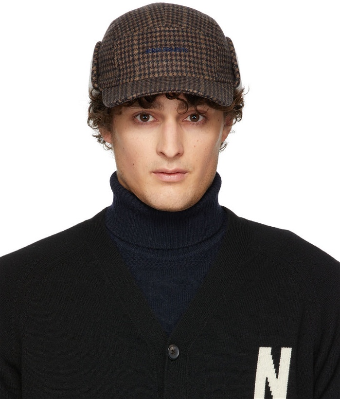 Photo: Norse Projects Brown Wool Flannel Flap Cap