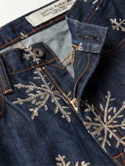 KAPITAL - Straight-Leg Embroidered Jeans - Blue