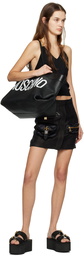 Moschino Black Calfskin Braided Tote