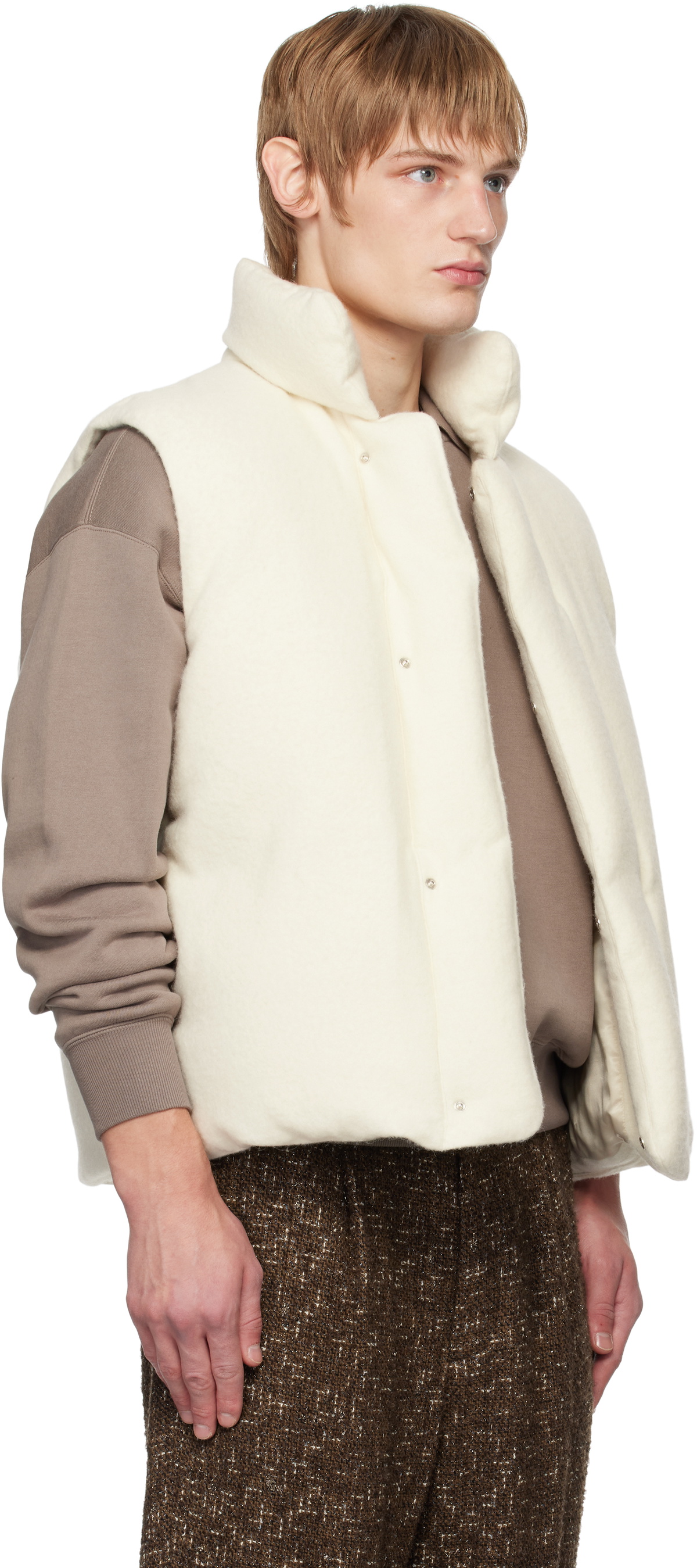 人気ランキング1位～（売れ筋商品） Brushed Off-White AURALEE Alpaca Auralee Vest Down Wool トップス