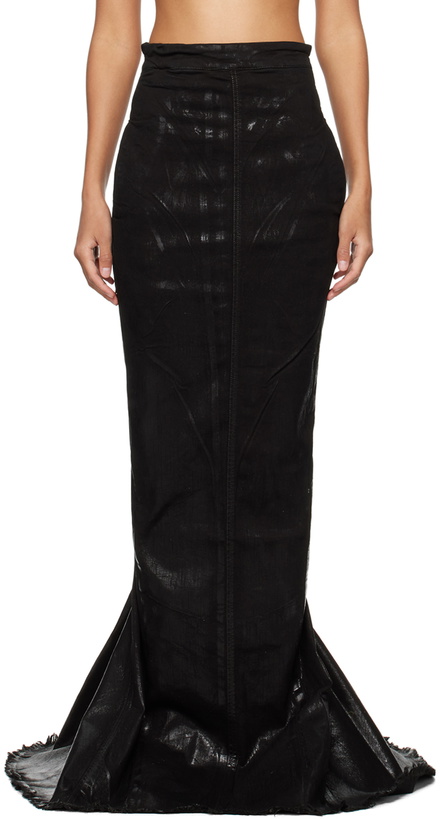 Photo: Rick Owens Black Dirt Pillar Denim Maxi Skirt