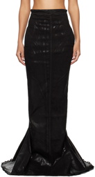 Rick Owens Black Dirt Pillar Denim Maxi Skirt