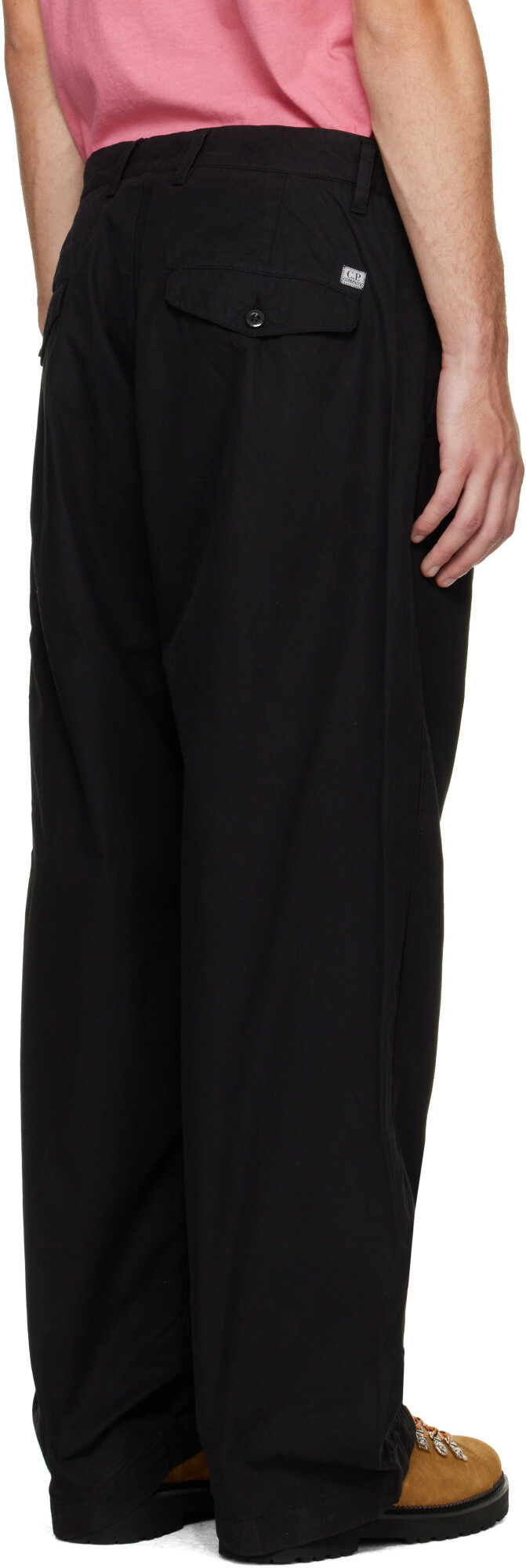 C.P. Company Black Micro-Reps Boxy Pleats Cargo Pants