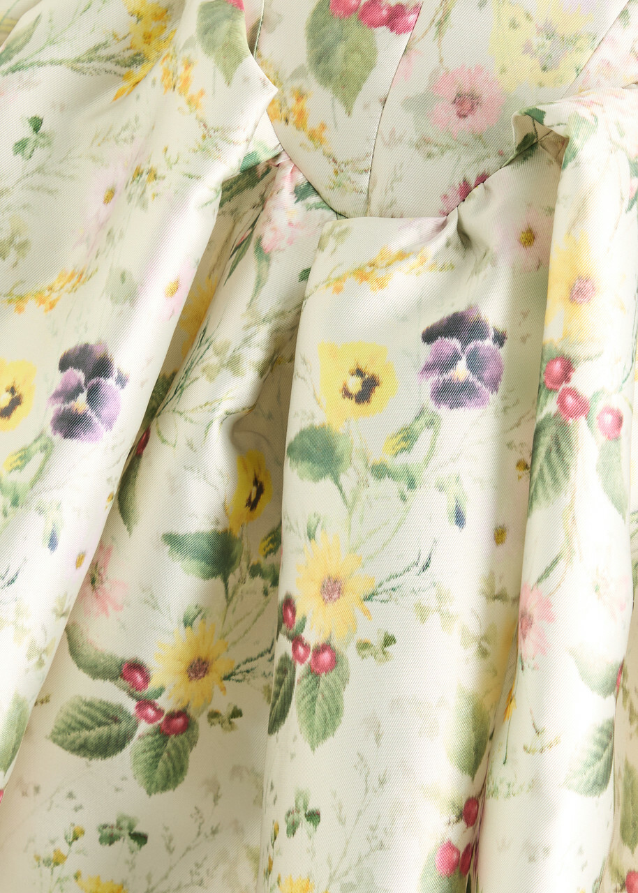 Marques' Almeida Floral-printed Satin-twill Mini Dress Multicoloured