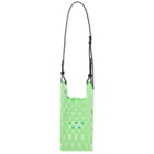 LASTFRAME Women's Sheer Ichimatsu Market Bag Mini in Neon Green/Clear