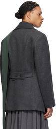 Aaron Esh Gray Double-Breasted Peacoat