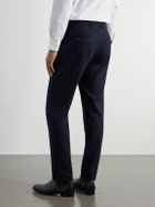 Slowear - Incotex Pleated Tapered Wool-Blend Flannel Trousers - Blue
