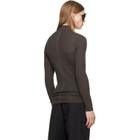 Rick Owens Brown Tower Ribbed Lupetto Sweater