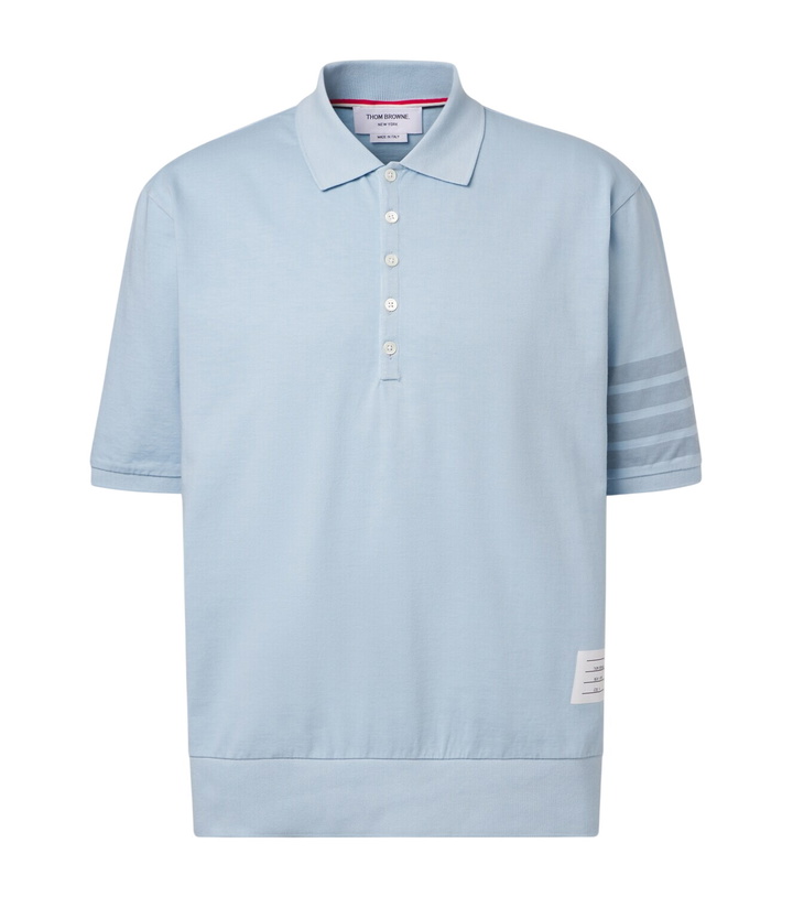 Photo: Thom Browne 4-Bar cotton jersey polo shirt