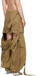 The Attico Tan Long Cargo Pants