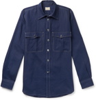 L.E.J - Camp-Collar Linen Shirt - Blue