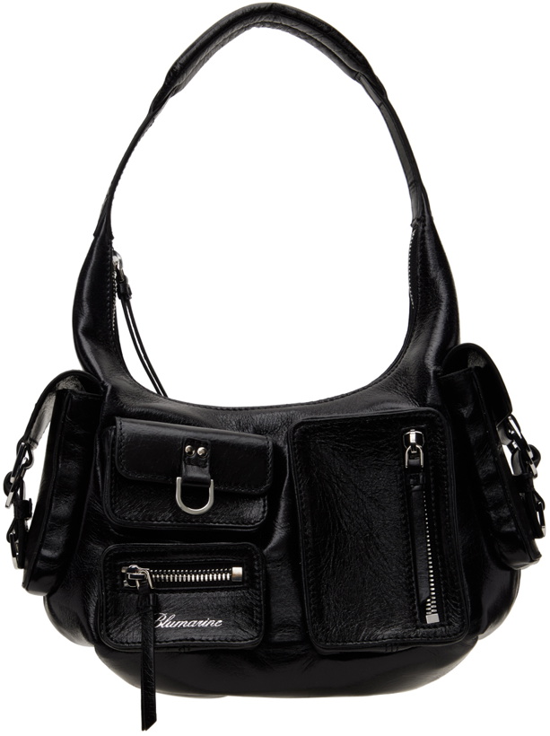 Photo: Blumarine Black Regular-Sized Leather Cargo Bag