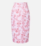 Emilia Wickstead Lorelei floral taffeta faille pencil skirt