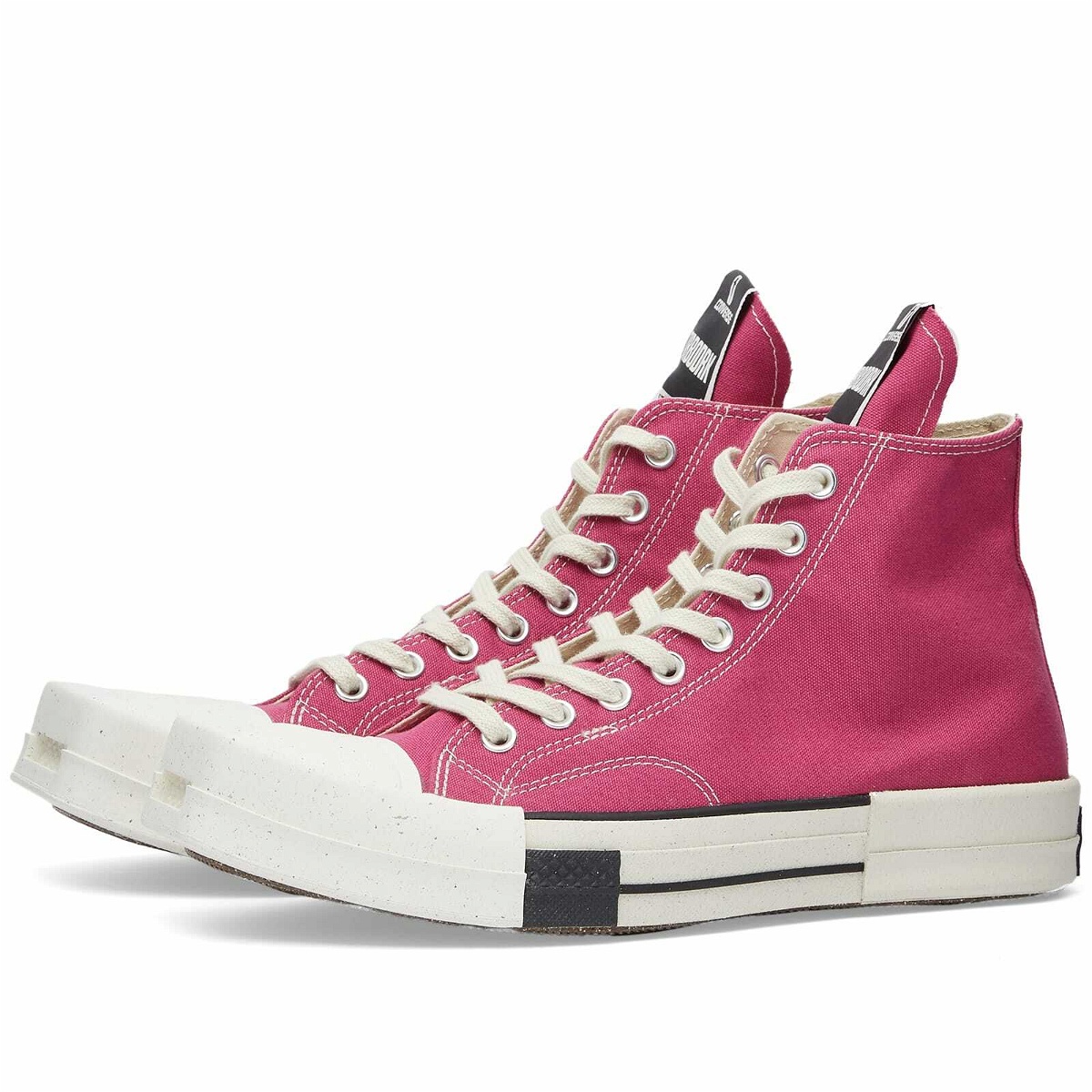 Photo: Converse x DRKSHDW TURBODRK LACELESS Hi-Top Sneakers in Hot Pink