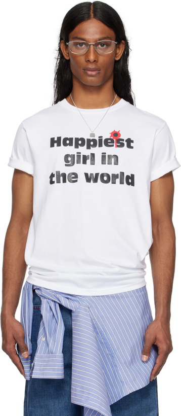 Photo: Ashley Williams SSENSE Exclusive White 'Happy' Danny T-shirt