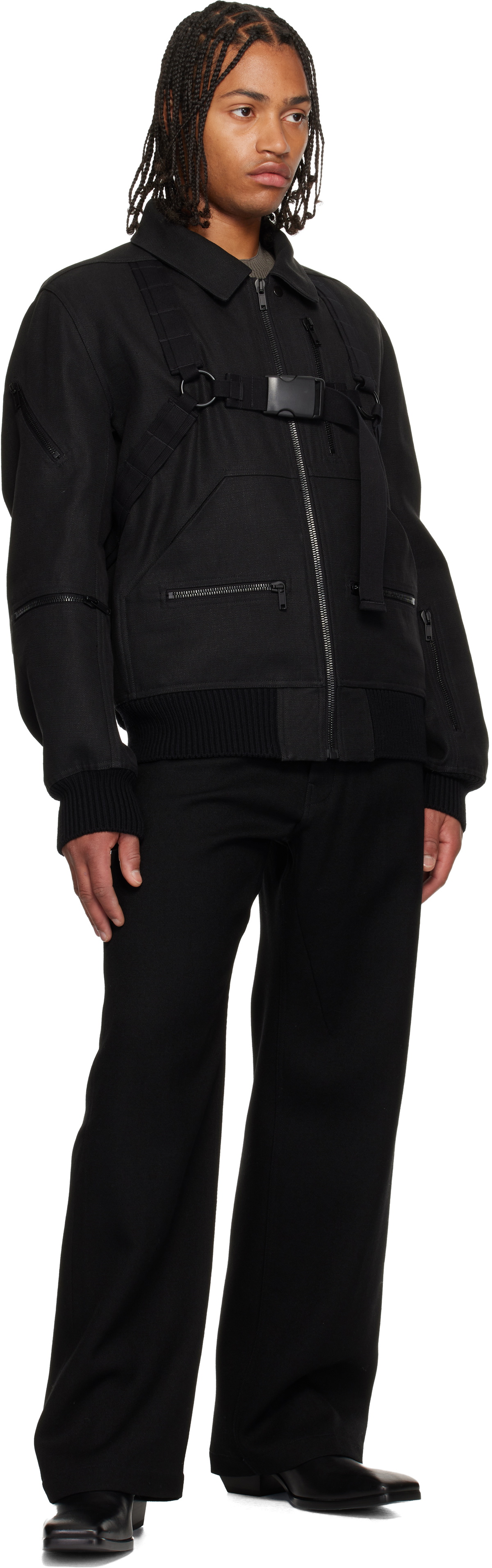 Rick Owens Black Concordians Bonotto Capsule Blixa Bomber Jacket