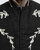 Rough. VINTAGE VARSITY JACKET black/brown Mens Bomber Jackets/College Jacket