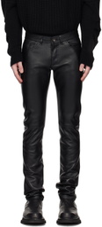 ALTU Black Straight-Leg Leather Pants