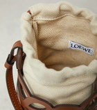 Loewe Anagram leather and canvas pouch with strap