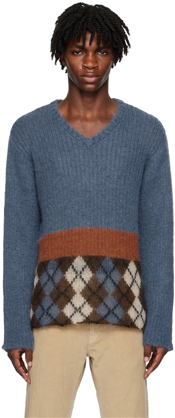 Photo: UNDERCOVER Blue Check Sweater